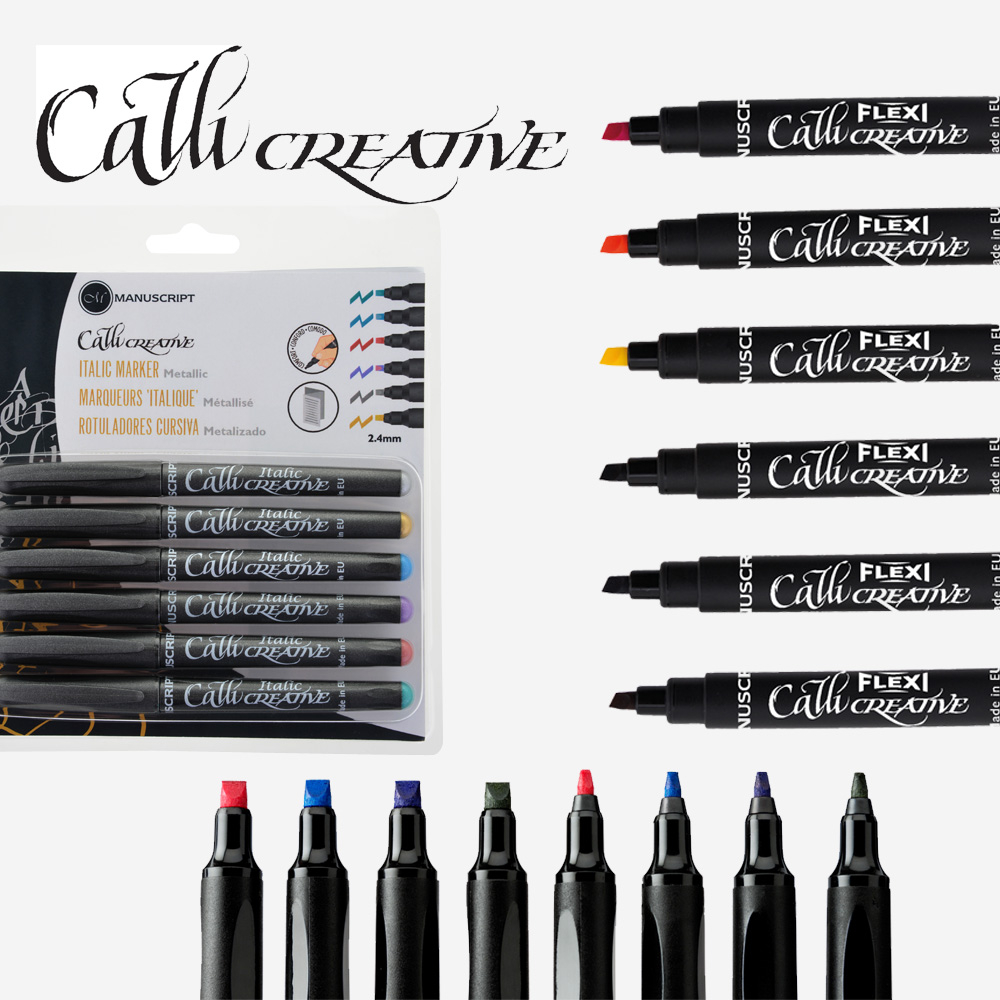 Manuscript CalliCreative Italic Calligraphy Marker Set 12 Colors Fine