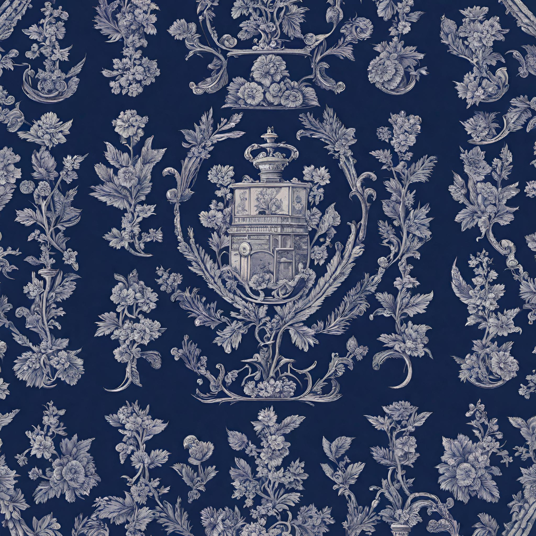 Navy blue Birmingham vintage inspired print